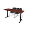 Cain Rectangle Tables > Training Tables > Cain Training Table & Chair Sets, 60 W, 24 L, 29 H, Cherry MTRCT6024CH44BK - alternate 1